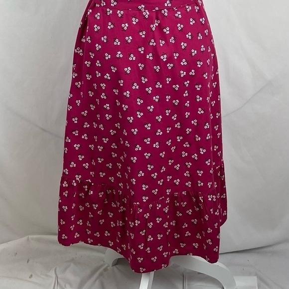 Draper James Cranberry W/White Floral Print CottageCore Boho Wrap Midi Dress NWT - Picture 6 of 13